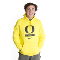 Classic Oregon O, Nike, Yellow, Hoodie, Cotton Blend, Men, Football, Sweatshirt, 433178